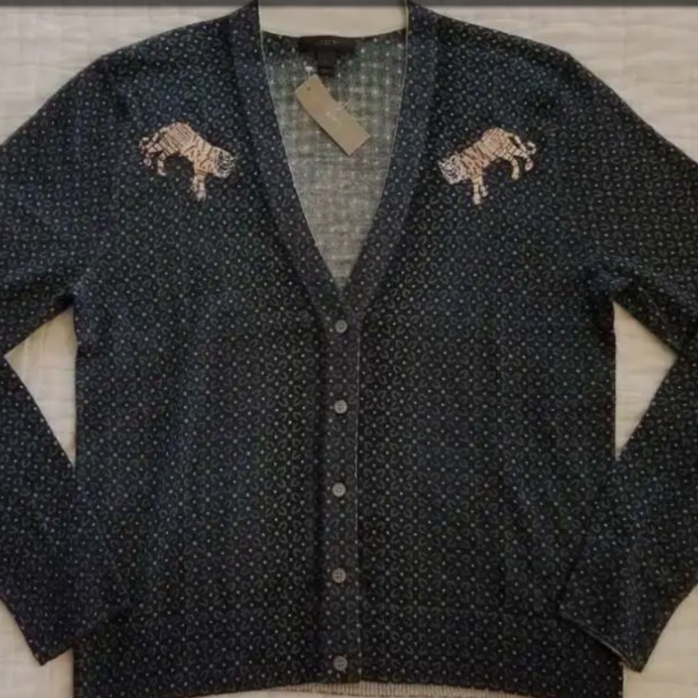 J Crew tiger sweater NWOT M